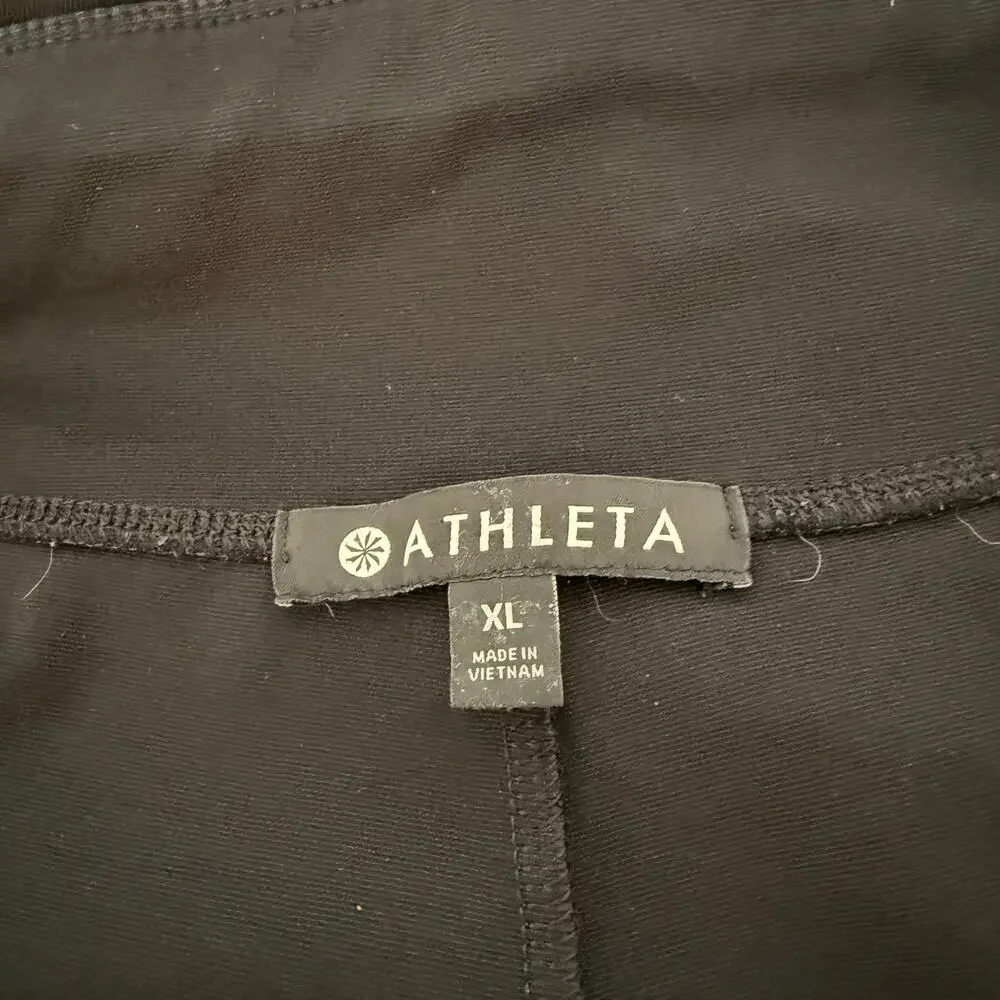 ATHLETA Cropped Straight Leg Black Casual Pant Size XL Pockets Pull On Relaxed - Picture 4 of 10